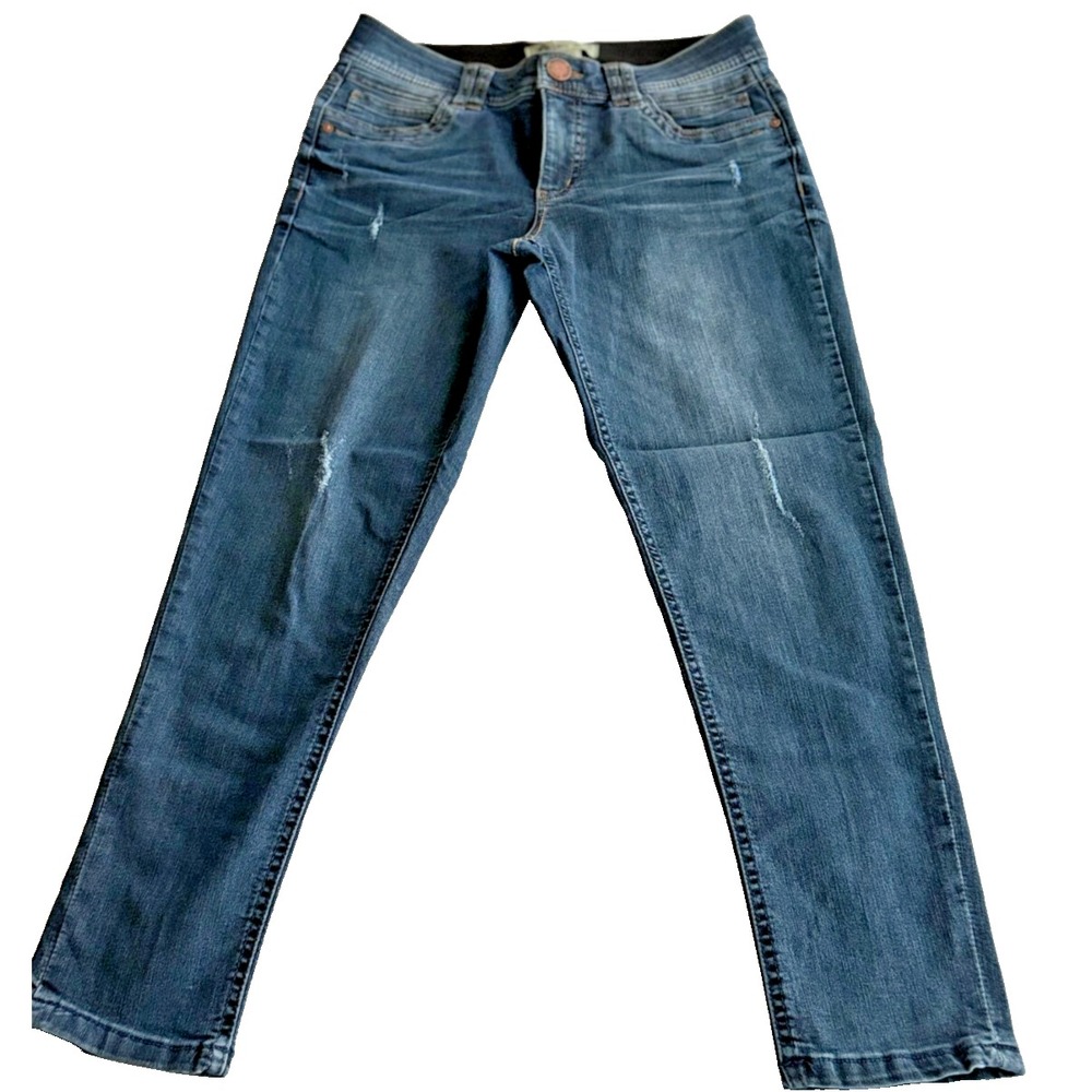 Democracy Ab Technology Jeans Cropped Denim Straight Sz 8 Mid Rise Stretch